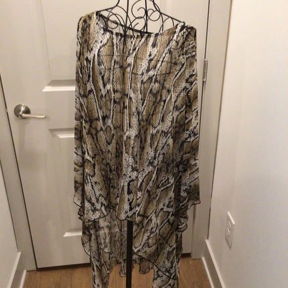 Cha Cha Vente Tops - Cha Cha Vente Sheer Snakeskin Tunic Cover Up